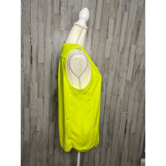 J.Crew Women's Sleeveless V-Neck Blouse Size 12 Neon Yellow Casual - Picture 2 of 6